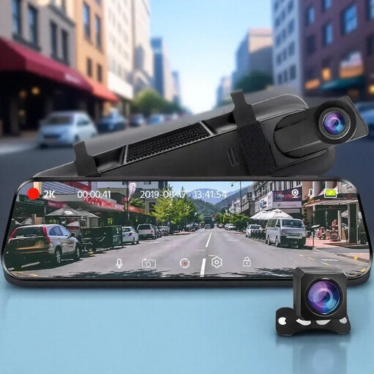 4K 10" WiFi Mirror Dash Cam with DVR Streaming