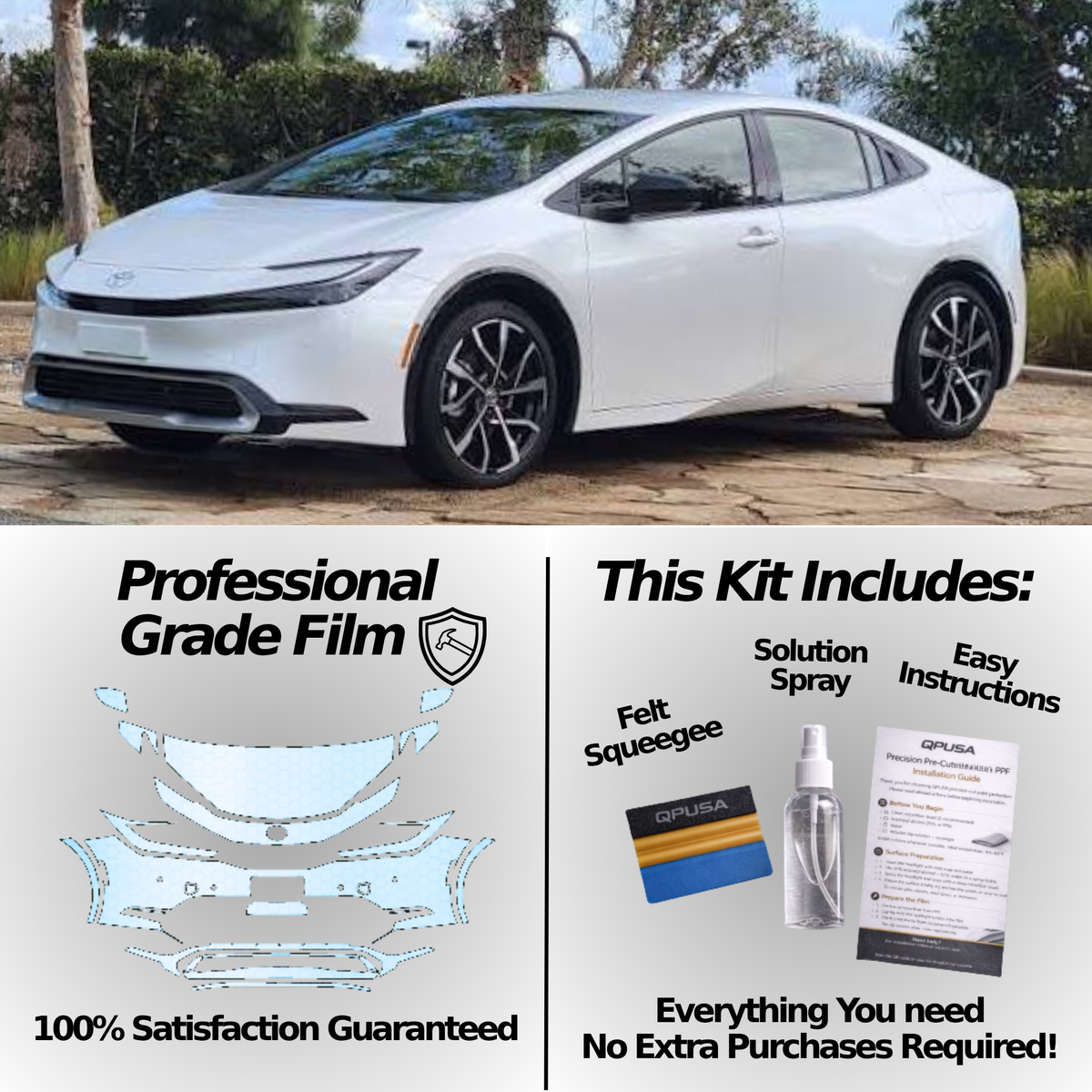 Full Front Paint Protection Film for Toyota Prius Prime (2023–2025)
