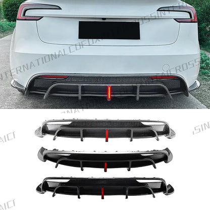 Full Body Kit — Bumper Lips, Diffuser & Spoiler for Tesla Models | Gloss Black & Carbon Tuning