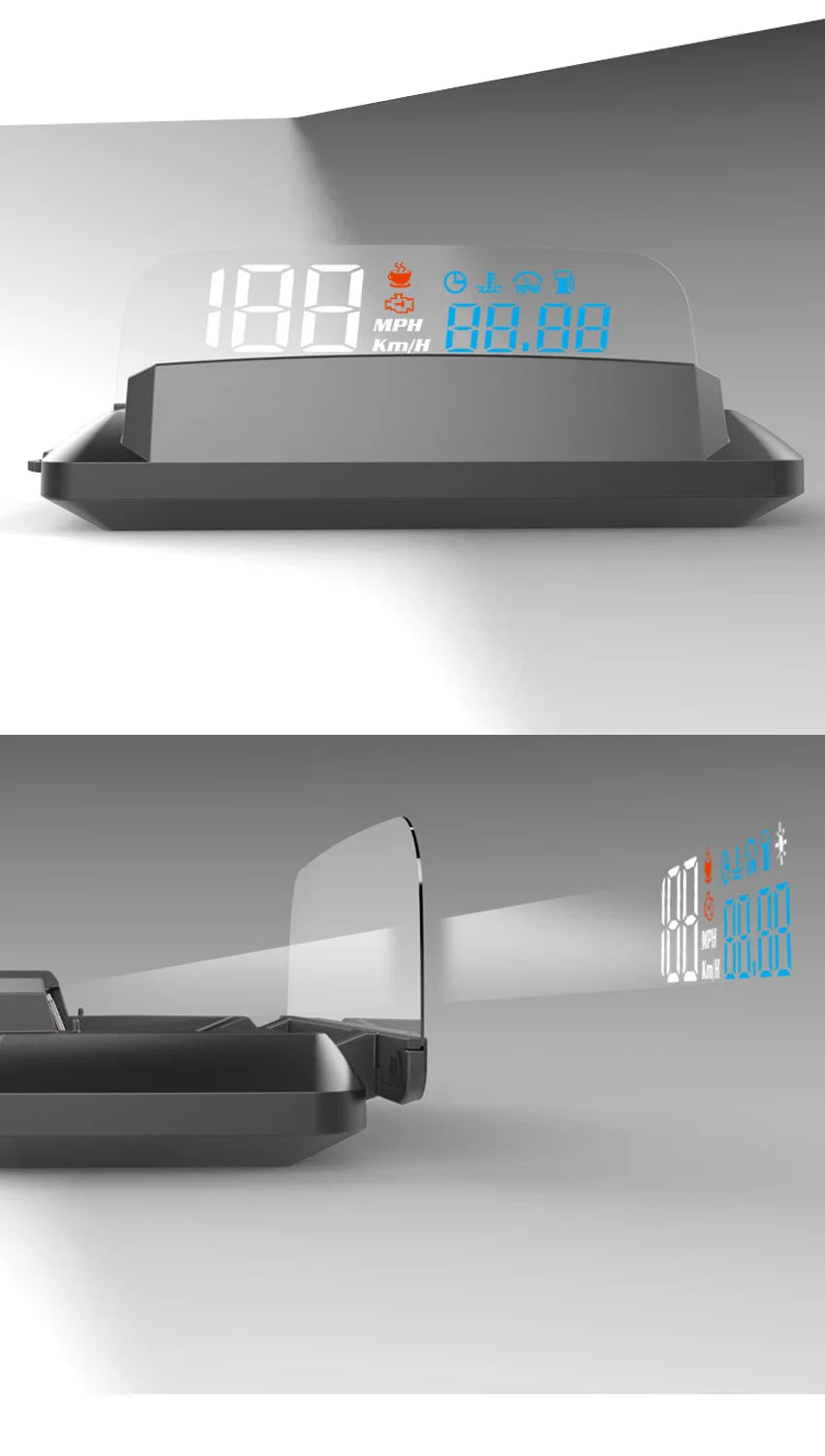 GPS Head-Up Display — Windshield Speedometer Projector