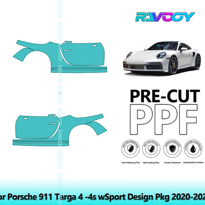 PPF Pre-Cut Kit — 2020-2023 Porsche 911 Targa 4 / 4S — Partial