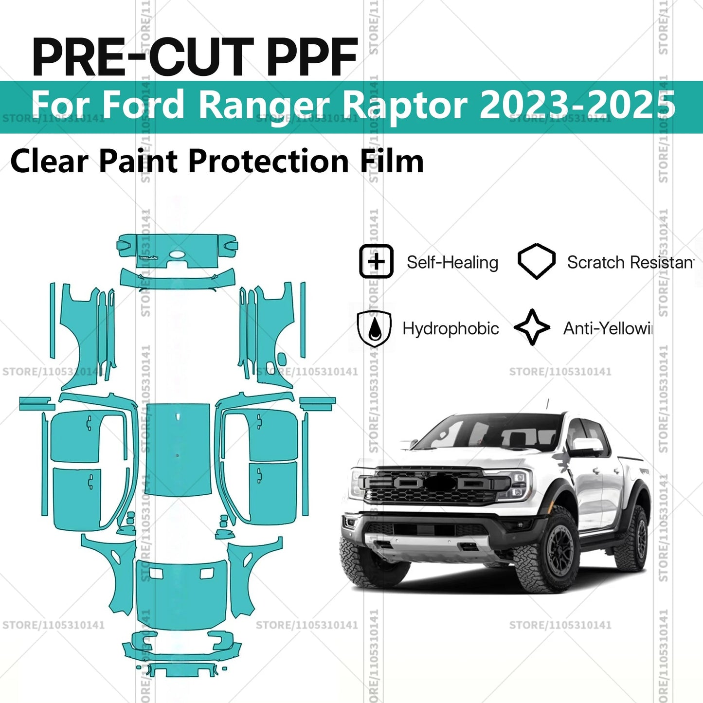 PPF Pre-Cut Kit — 2023-2025 Ford Ranger Raptor — Full Vehicle
