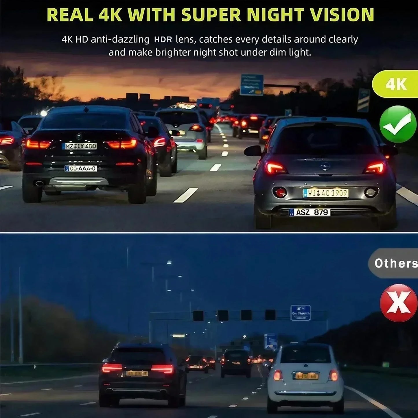 4K 10" WiFi Mirror Dash Cam with DVR Streaming