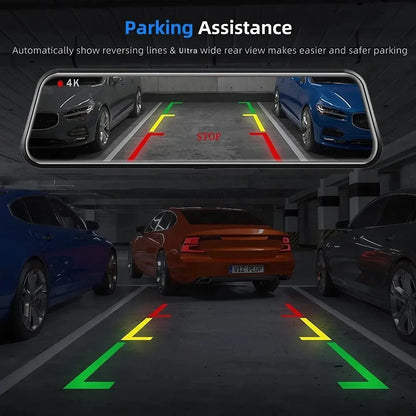 4K 10" WiFi Mirror Dash Cam with DVR Streaming