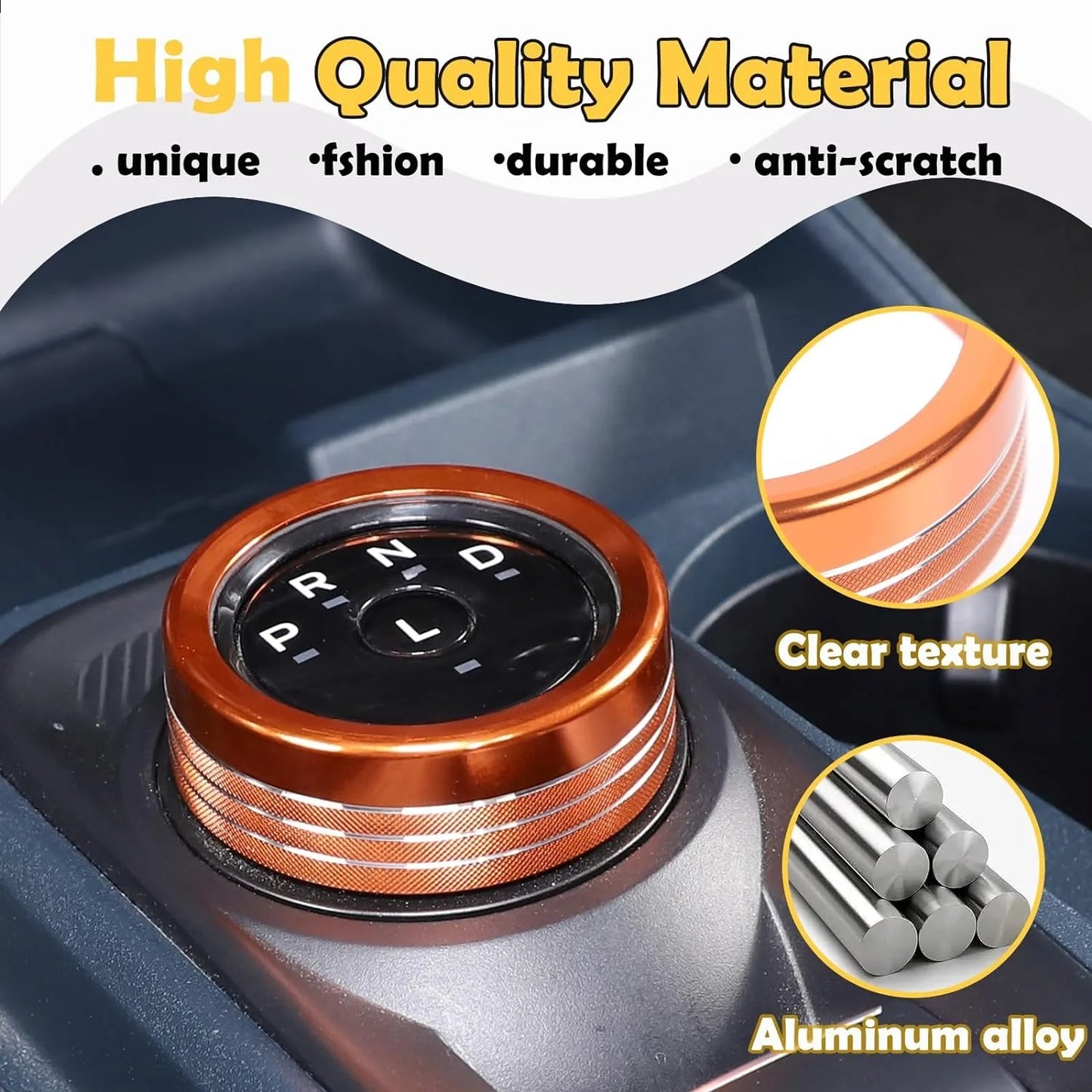 Aluminum Alloy Gear Shift Switch Button Ring Trim Cover | Mecha Style Knob (metyoucar ISO9001)