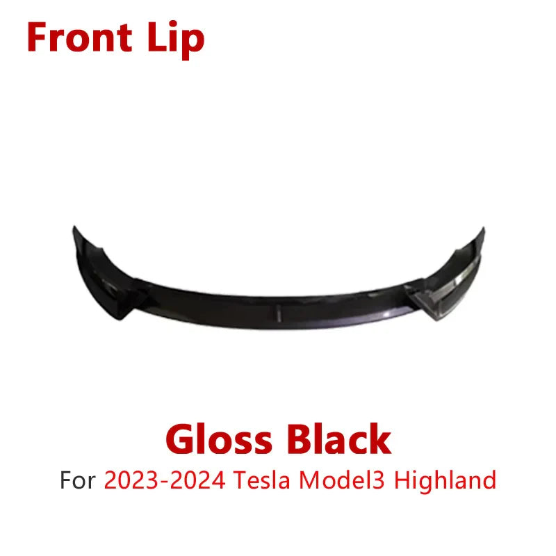 Full Body Kit — Bumper Lips, Diffuser & Spoiler for Tesla Models | Gloss Black & Carbon Tuning