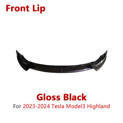 Full Body Kit — Bumper Lips, Diffuser & Spoiler for Tesla Models | Gloss Black & Carbon Tuning