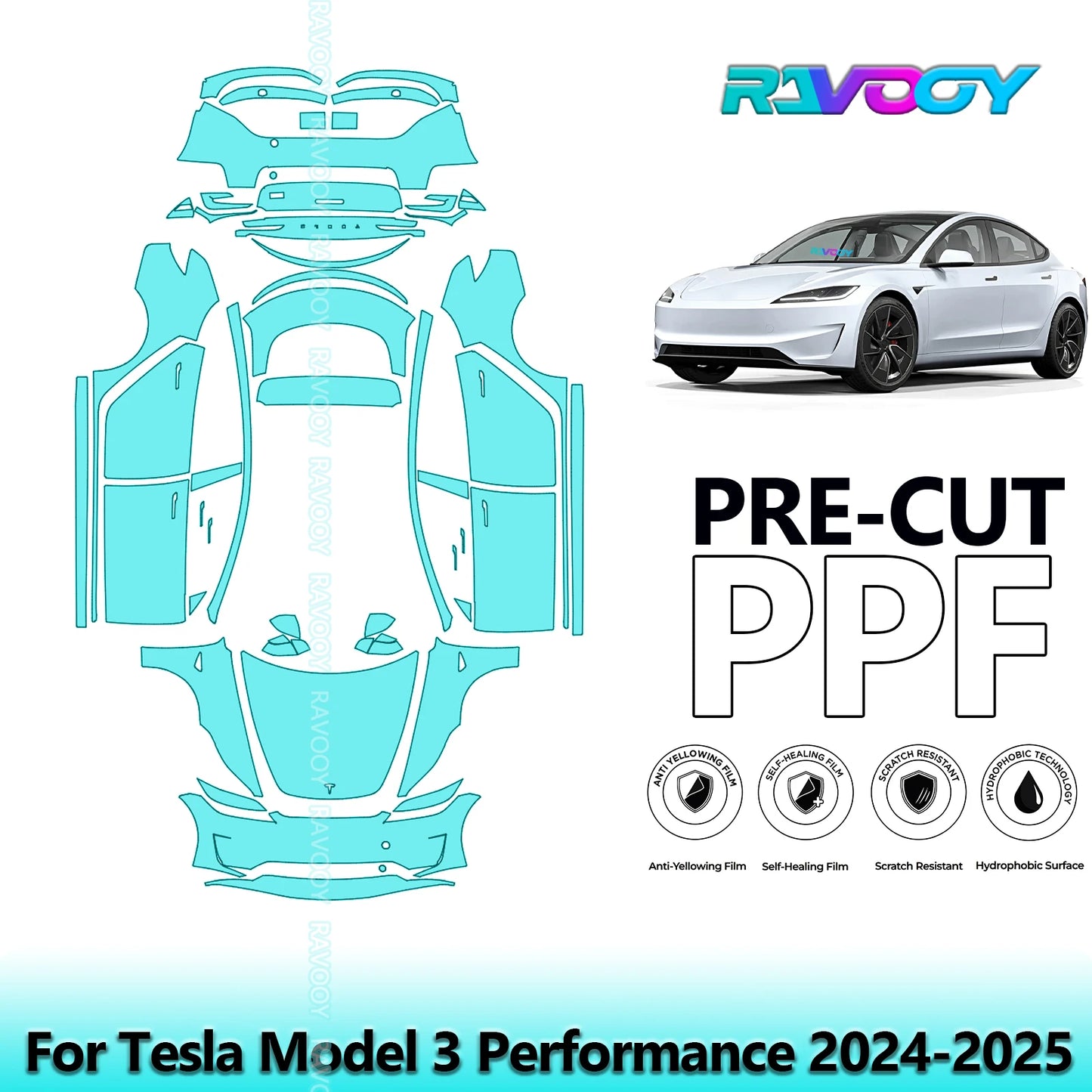 PPF Pre-Cut Kit — 2024-2025 Tesla Model 3 Performance