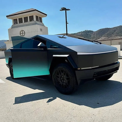 Precut Color Change PPF for Tesla Cybertruck (2024–2026) | DIY Black & Glacier Blue PET Film