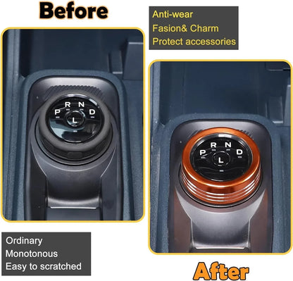 Aluminum Alloy Gear Shift Switch Button Ring Trim Cover | Mecha Style Knob (metyoucar ISO9001)