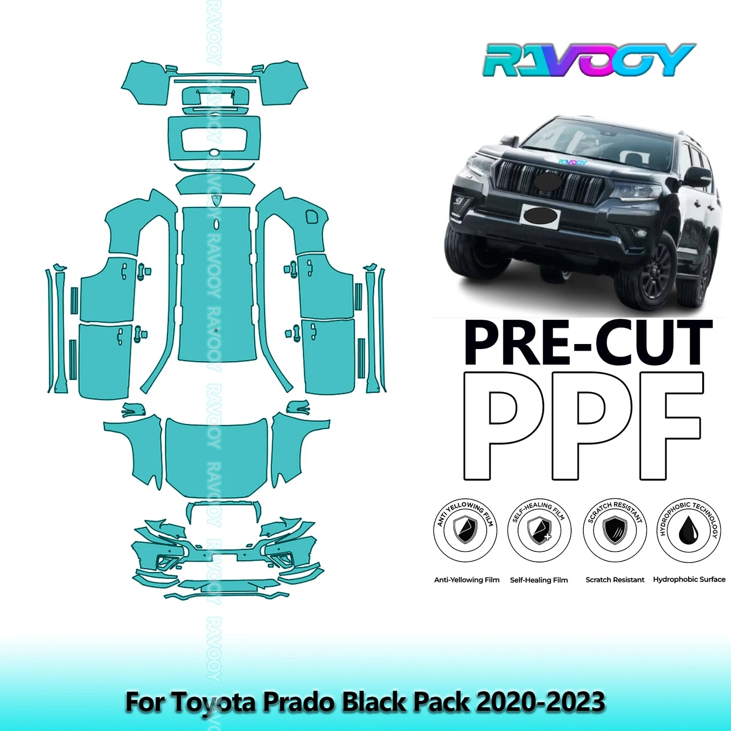 PPF Pre-Cut Kit — 2020-2023 Toyota Prado Black Edition — Full Vehicle