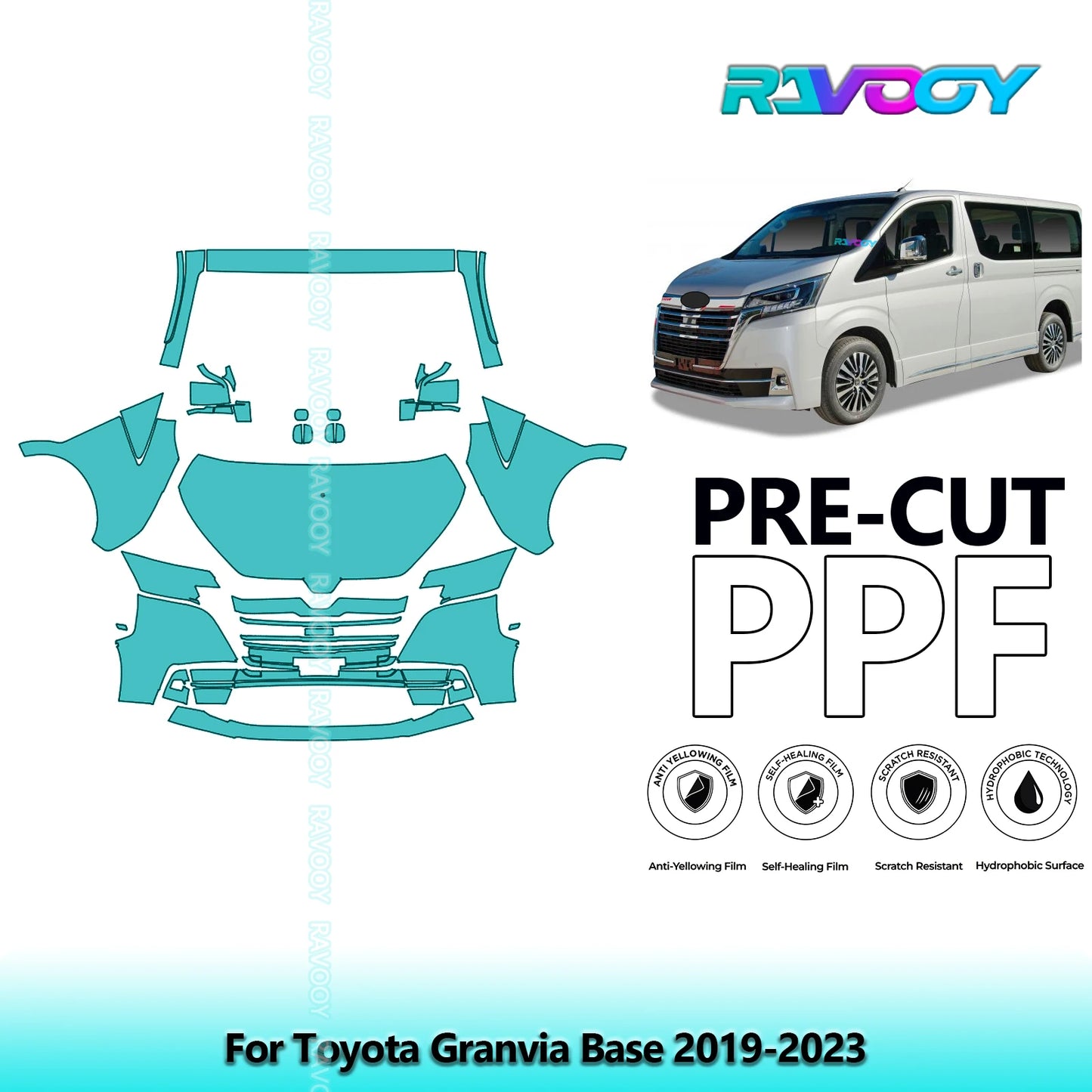 PPF Pre-Cut Kit — 2019-2023 Toyota Granvia — Full Front