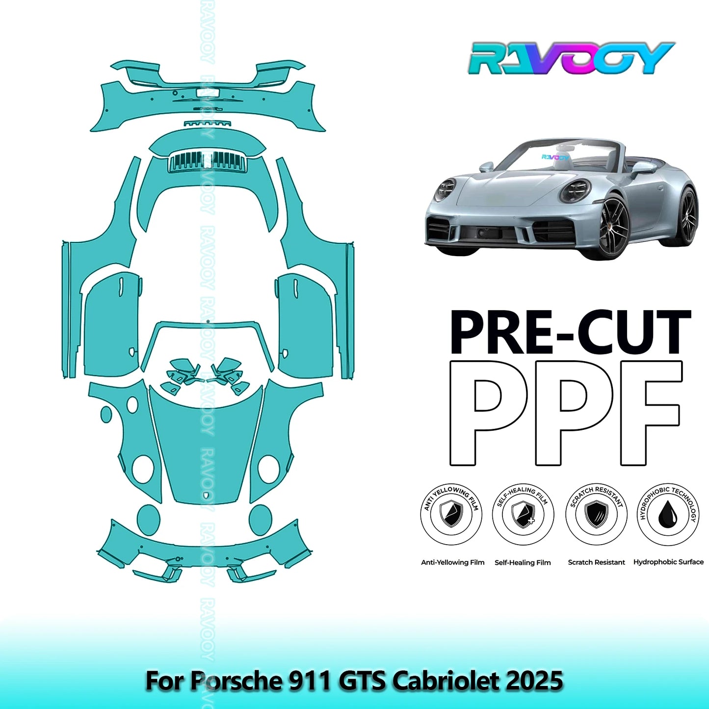PPF Pre-Cut Kit — 2025 Porsche 911 GTS Cabriolet — Full Vehicle