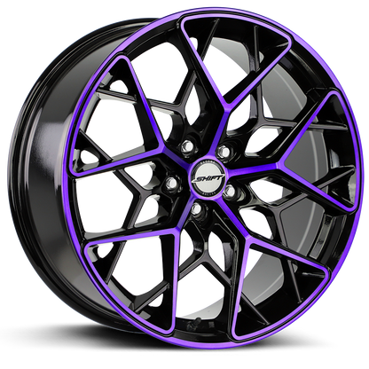 Piston Gloss Black Purple Machined