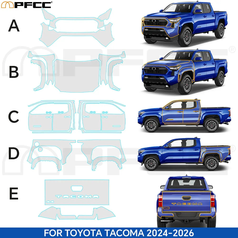 PPF Pre-Cut Kit — 2024-2026 Toyota Tacoma — Full Vehicle