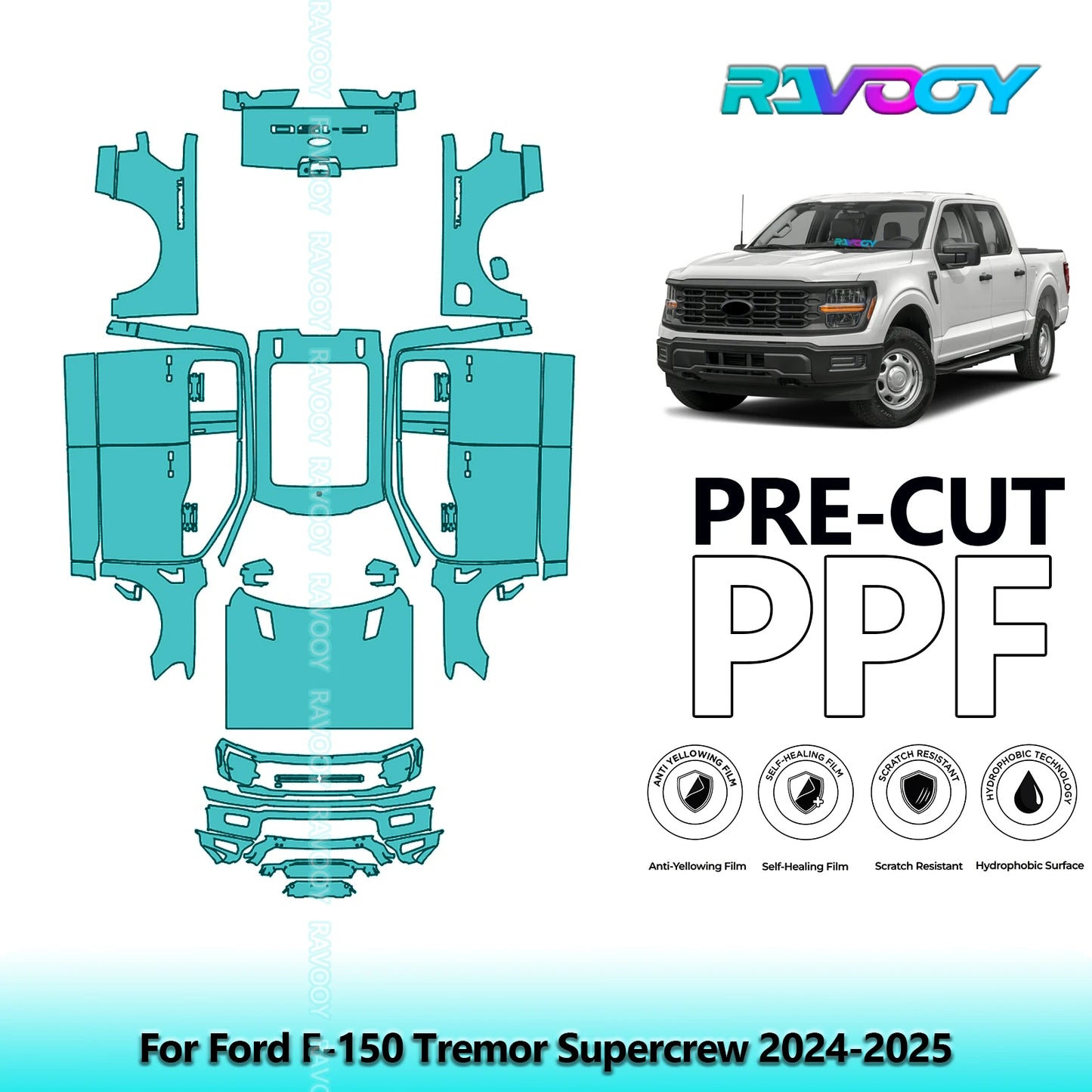 PPF Pre-Cut Kit — 2024-2025 Ford F-150 Tremor Supercrew — Full Vehicle
