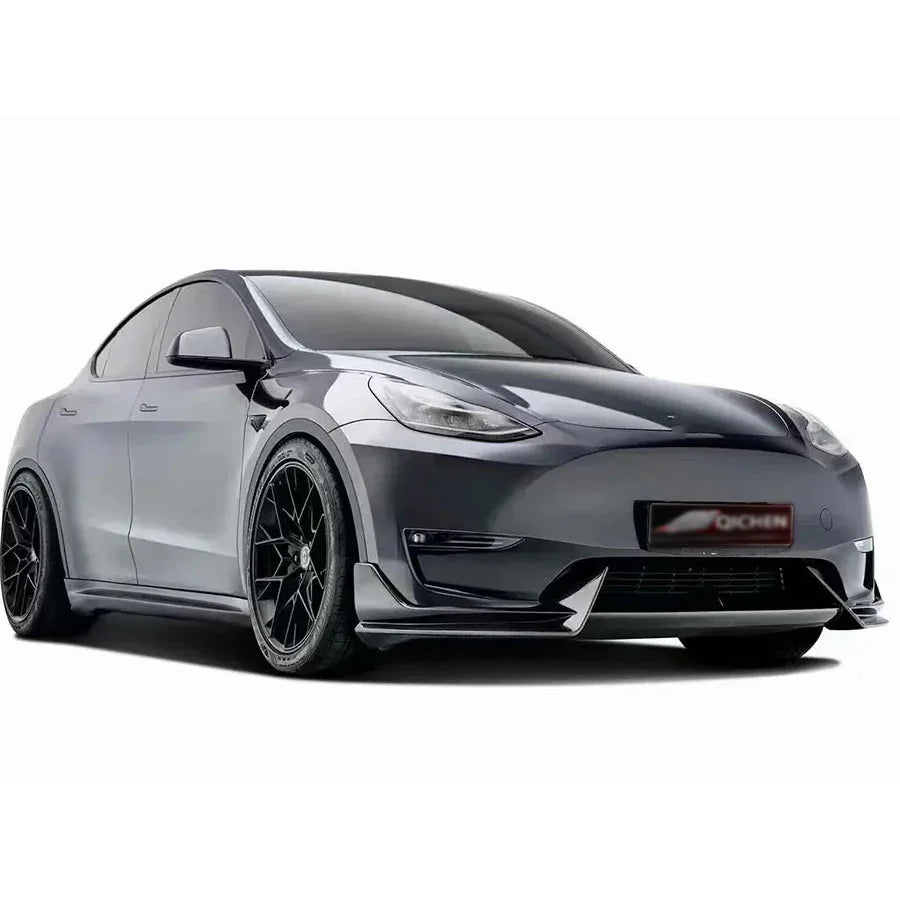 Real Carbon Fiber Side Skirt Splitters, Cupwings & Winglets for Tesla Model Y | Canards Body Kit
