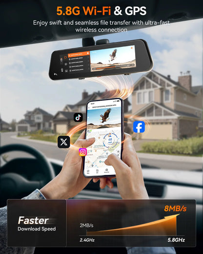 WOLFBOX G900 Pro — 4K+2.5K Mirror Dash Cam