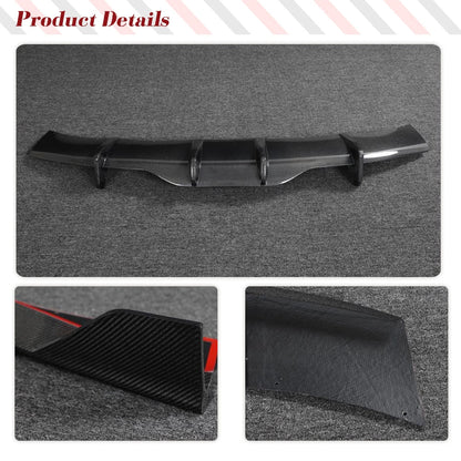 Real Carbon Fiber Rear Canard Diffuser Lip Body Kit for Tesla Model S Plaid (2021–2023)