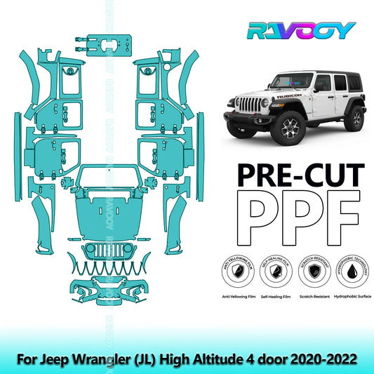 PPF Pre-Cut Kit — 2020-2022 Jeep Wrangler JL High Altitude — Full Vehicle