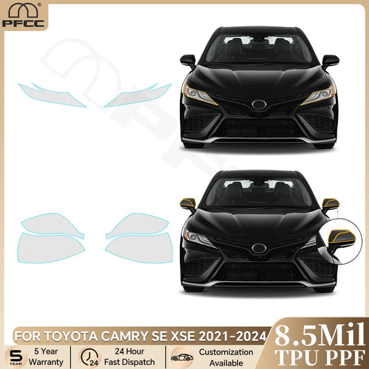 Precut PPF for Toyota Camry SE / XSE (2021–2024) | TPU Headlight & Mirror Paint Protection
