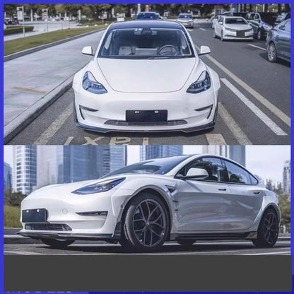 Full Carbon Fiber Body Kit for Tesla Model 3 (2019–2022) | Front Splitter, Eyebrow, Side Skirts & More