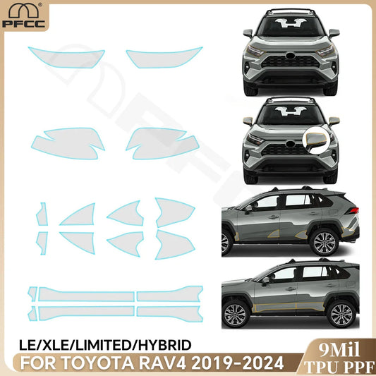 Precut PPF for Toyota RAV4 Hybrid XA50 (2019–2025) | TPU Headlight, Door & Mirror Protection