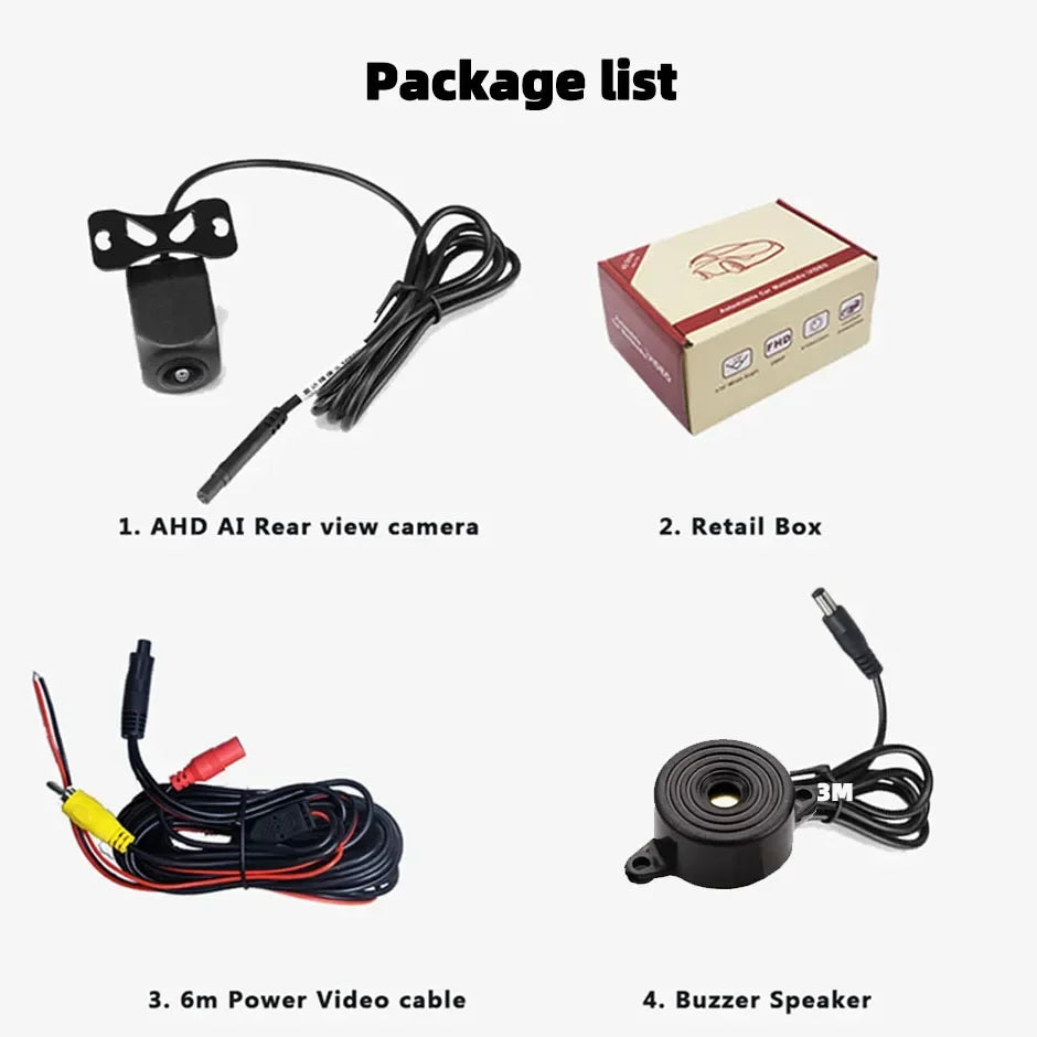 BSD AI Parking Camera — Rear View AHD 1080P with Pedestrian & Vehicle Detection
