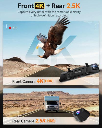 WOLFBOX G900 Pro — 4K+2.5K Mirror Dash Cam